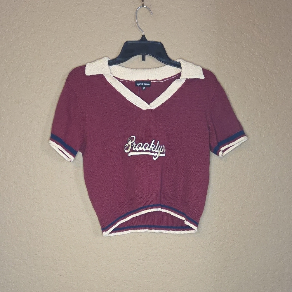 Knitted V Neck Polo